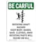 Signmission OSHA CAREFUL, 10" Height, Rigid Plastic, Portrait, Rotating Shaft Hazard OS-BC-P-710-V-10117 - alternate 1